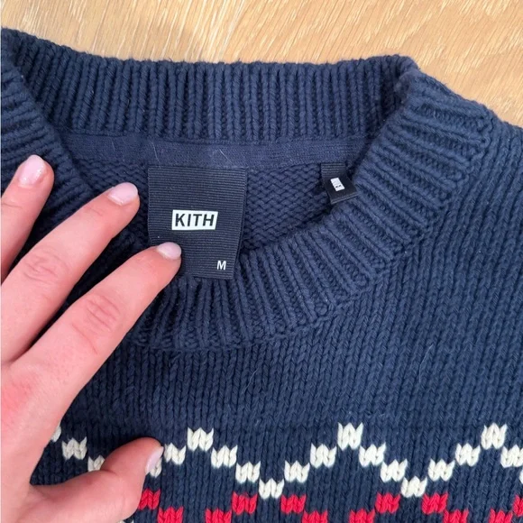 Kith kithmas Navy and Red Fair Isle Crewneck Sweater - Picture 2 of 2